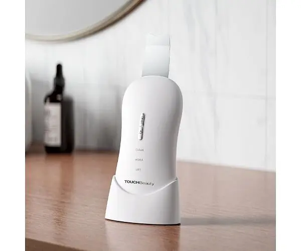 TOUCHBeauty TB-1887А, Ультразвуковий скрабер для обличчя з функціями очищення, зволоження та ліфтингу Тач Б'юті, білий - фото 5