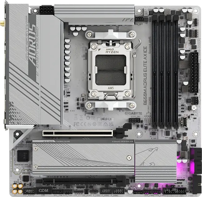 Материнська плата Gigabyte B650M Aorus Elite AX Ice Socket AM5 (B650M A ELITE AX ICE) Б/В - фото 2