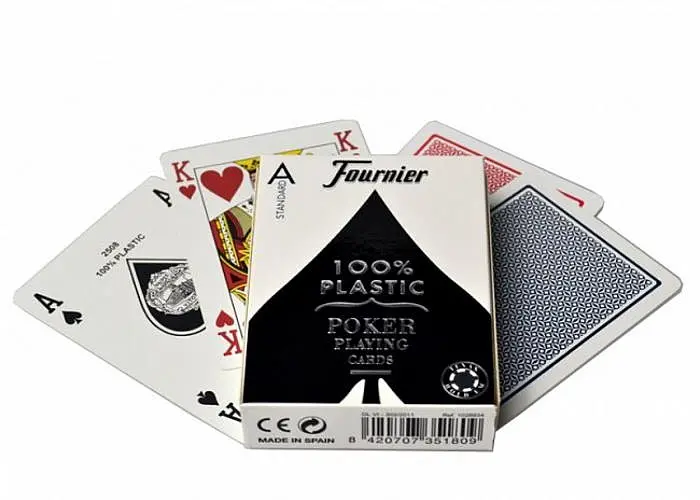 Карты игральные Fournier 2500 100% Plastic Standard Index (red blue) (10016249) - фото 5