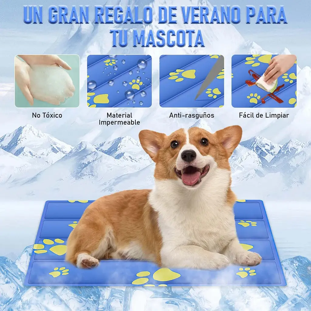 Охолоджуючий килимок для собак та кішок GEL Material Summer Pet Cooling Mat Ukrainian paws 45х60 см - фото 5