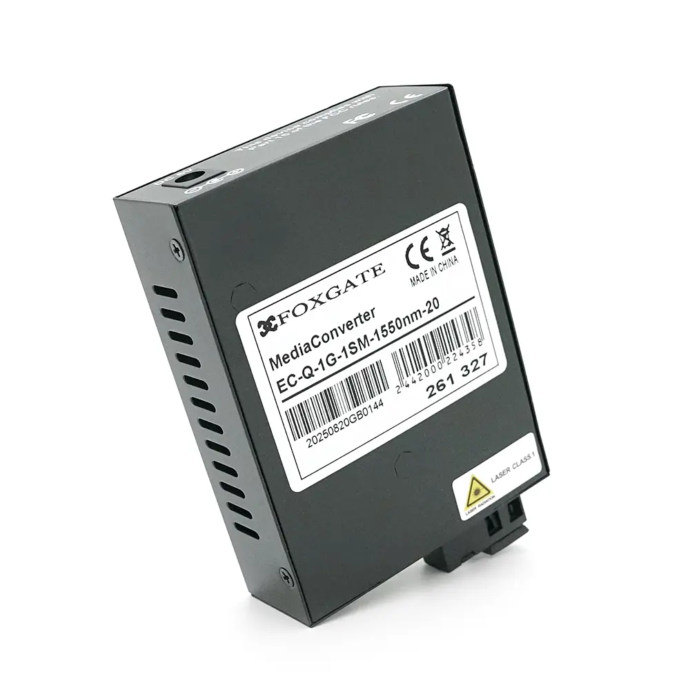 Медіаконвертер FOXGATE EC-Q-1G-1SM-1550nm, 1550 WDM, 1x10/100/1000 Base-Tx, одноволоконний Full/Half duplex, SC 20km (0+70°C), + блок живлення 5V 1A - фото 3