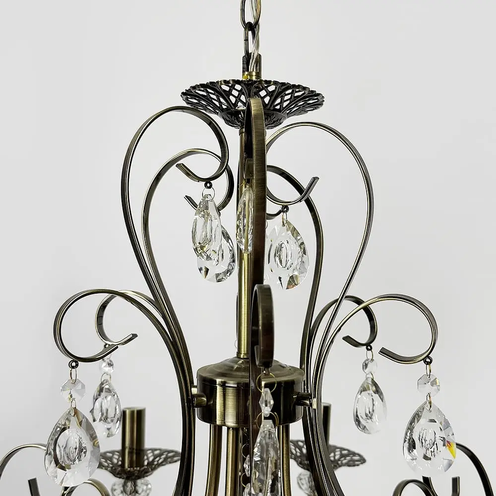 Бронзовая люстра-подсвечник на 6 ламп в корпусе Ø 60 см Ст. 6349/6 | Line F - фото 2
