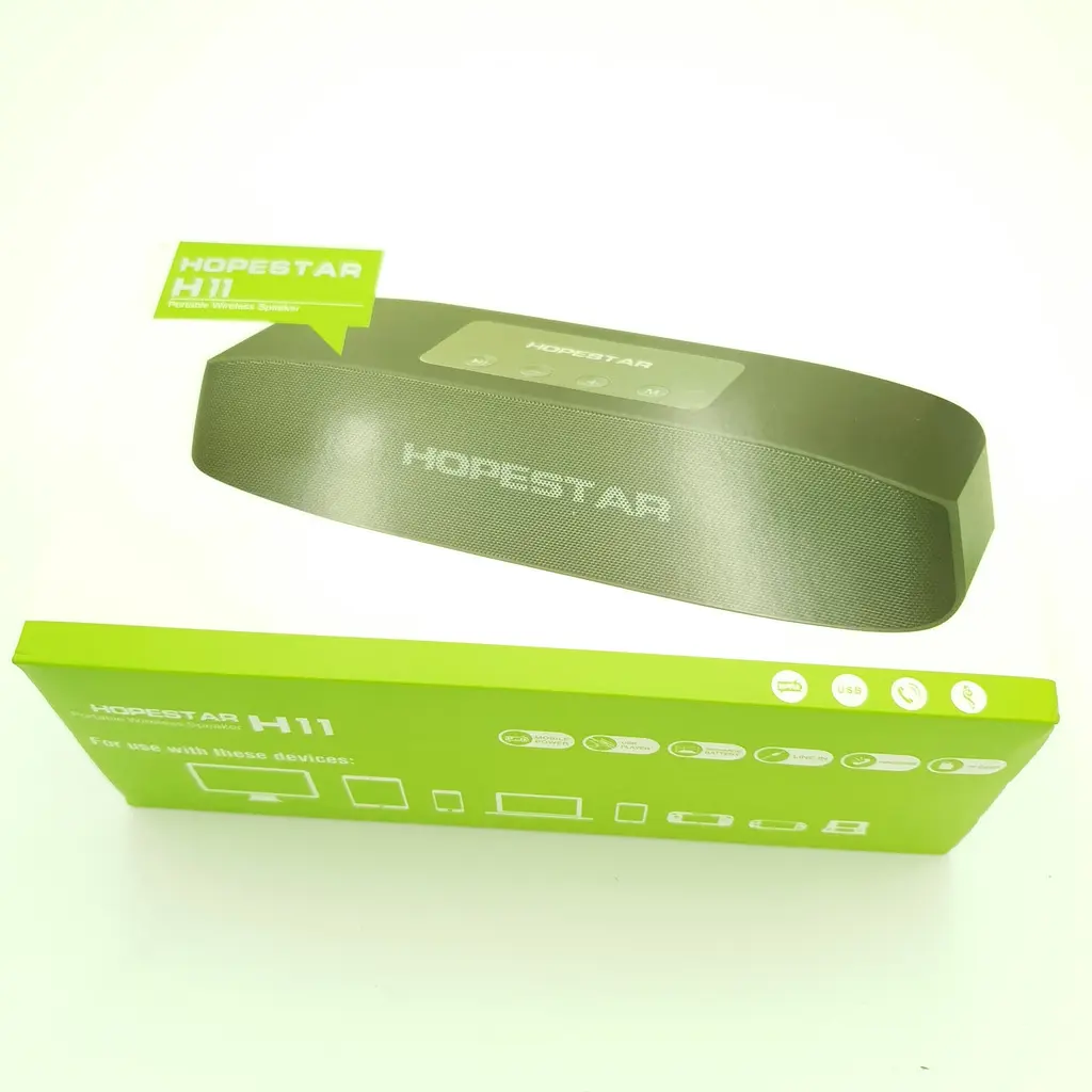Бездротова акумуляторна колонка Bluetooth акустика FM MP3 AUX USB Hopestar H11 червоний - фото 6