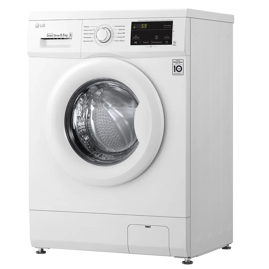 Пральна машина LG з фронтальним завантаженням F2J3WN0W, 6,5кг, 1200, A+++, глибина 44см, Дисплей, Інвертор, Білий (F2J3WN0W) - фото 6