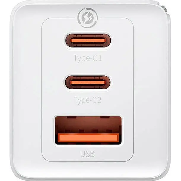 Мережевий зарядний пристрій Baseus GaN5 Pro Fast Charger 2C+U 65W + Cable USB-C White (CCGP120202) [98871] - фото 5