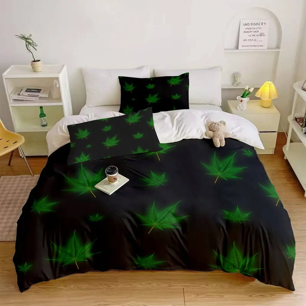 Постільна білизна 3D полуторна з мікросатину CalmLeaf 31400 150х215 см 70х70 см