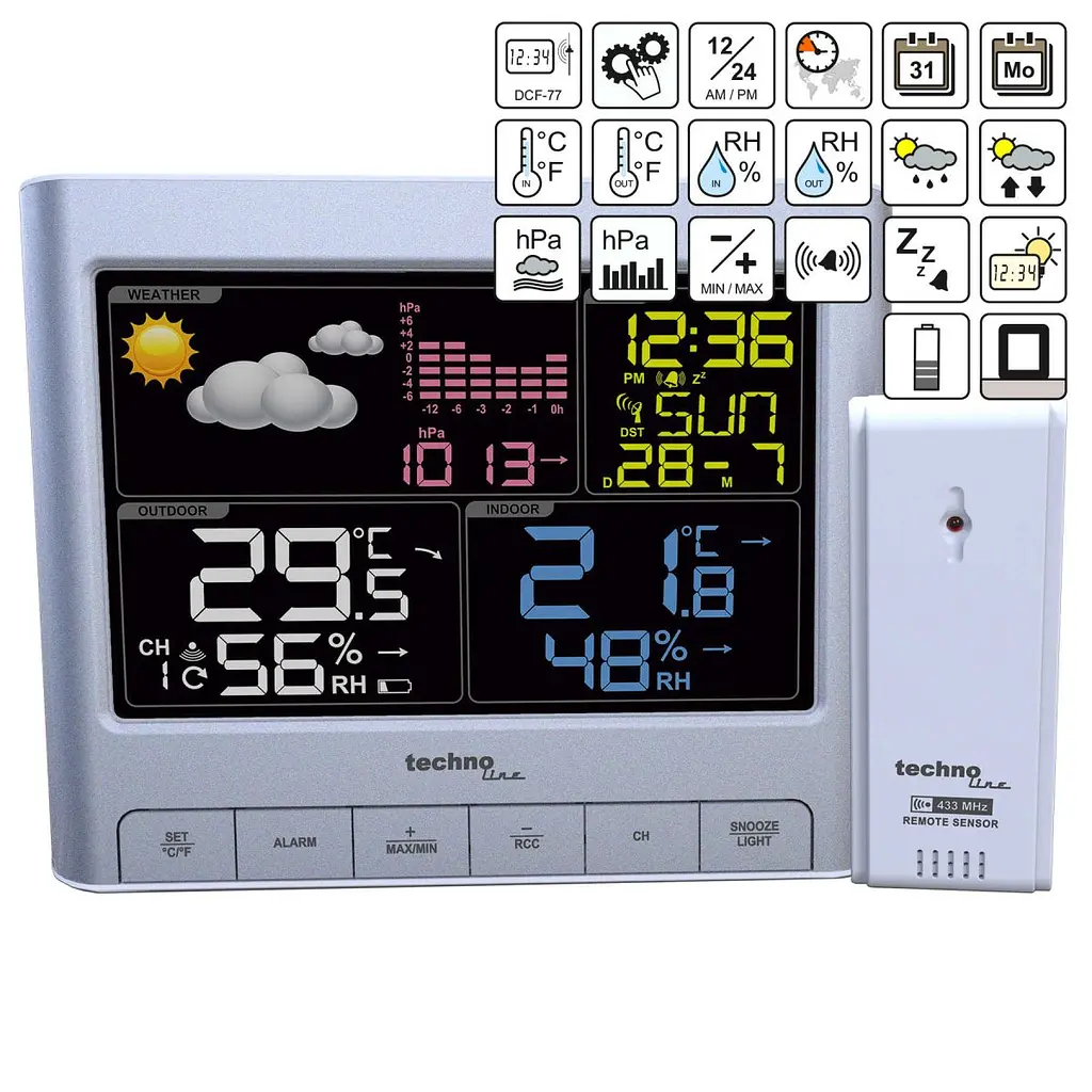 Метеостанція Technoline WS6449 Silver (WS6449) - фото 4
