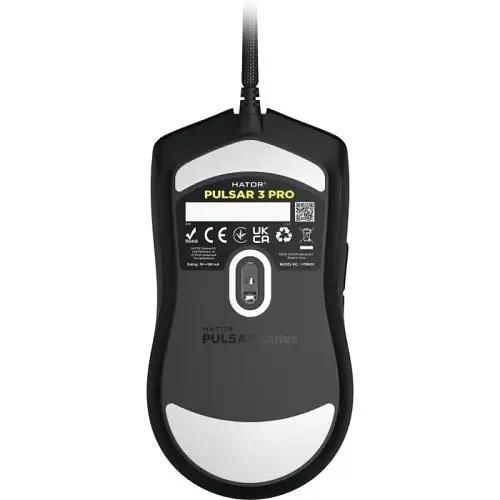 Миша Hator Pulsar 3 Pro, Black, USB, оптична (сенсор PixArt PMW 3395), до 26000 dpi, 50G, RGB підсвічування, перемикачі Hator Optical Yellow 100M / Kailh 3M, 1.8 м (HTM620) - фото 6