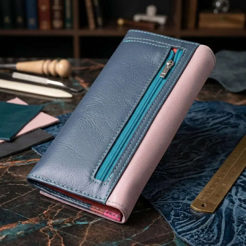Жіночий практичний гаманець з натуральної шкіри ST Leather 22521 різнокольоровий - фото 3