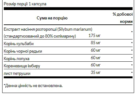 Екстракт Насіння Розторопші Milk Thistle Combo - 60 капсул - фото 2