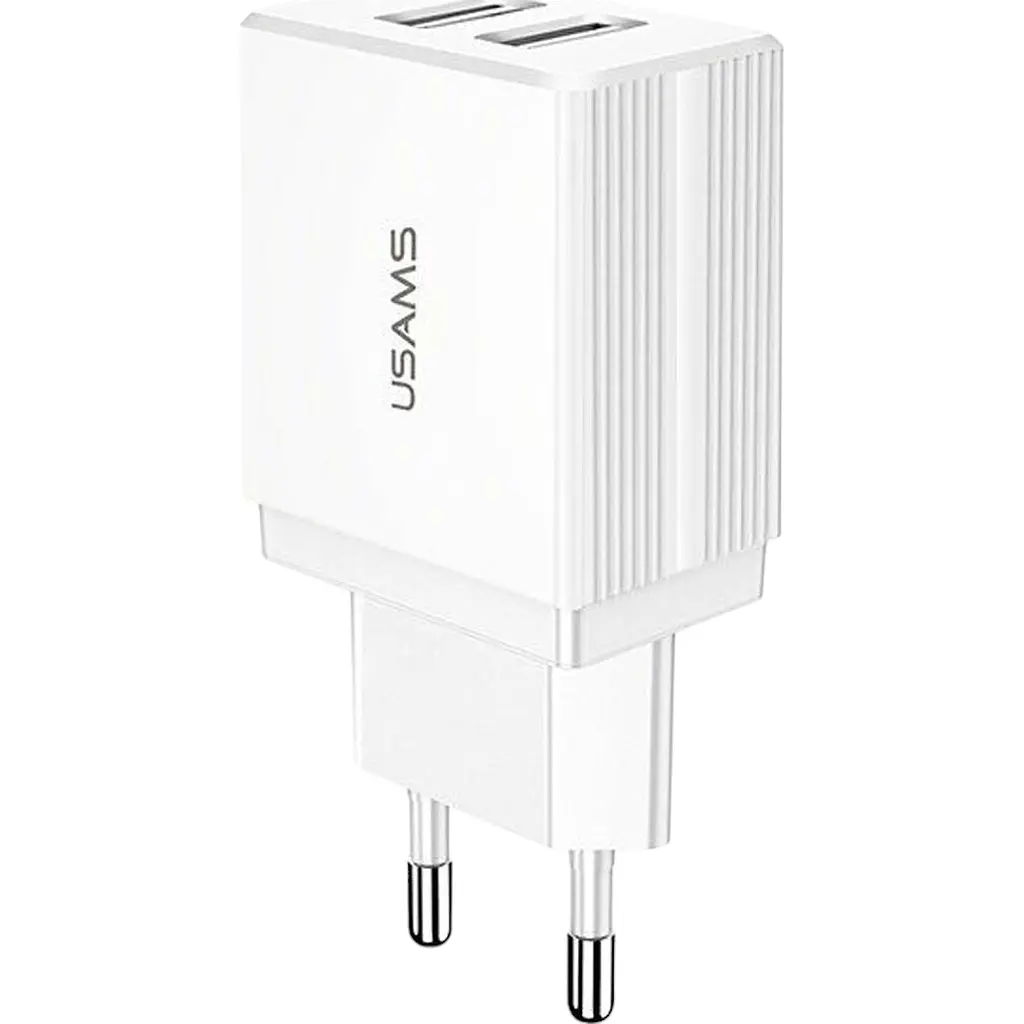 Мережевий зарядний пристрій Usams T24 double USB 2.1A White [64231] - фото 2