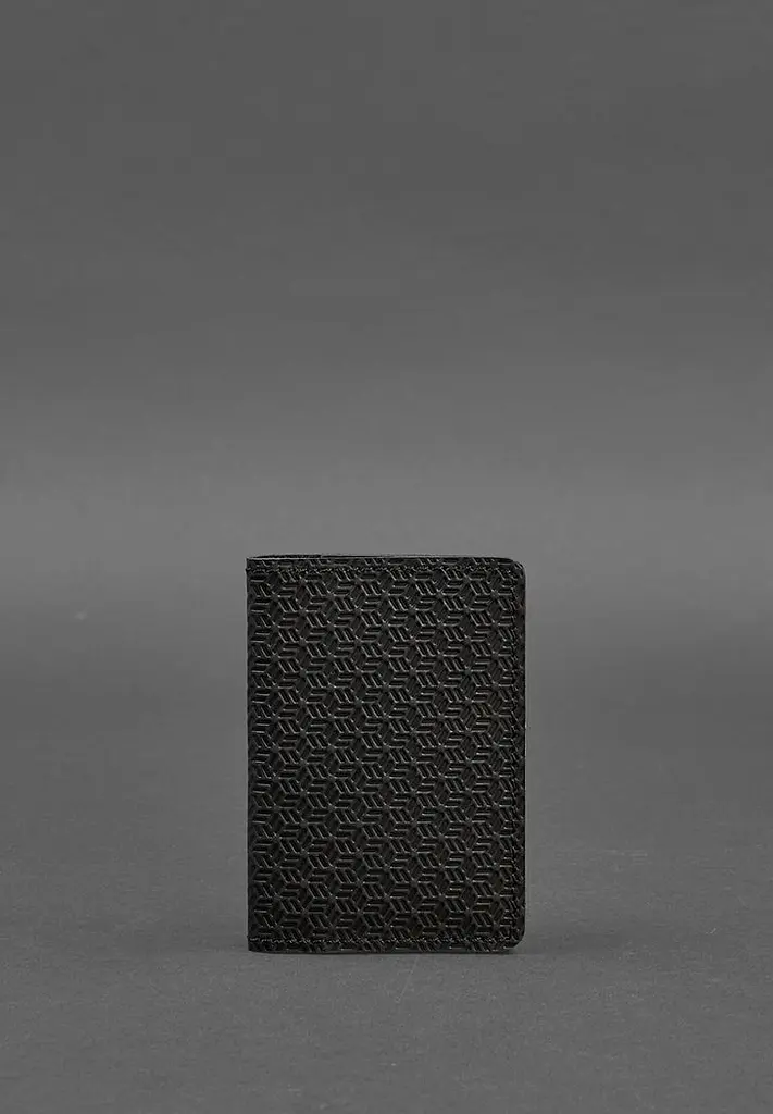Чоловічий шкіряний кард-кейс (візитниця) 6.0 Карбон чорний - фото 2