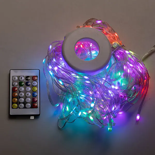 Розумна гірлянда на ялинку 200 LED довжина 2 м з керуванням зі смартфона прозора, мультиколор - фото 8
