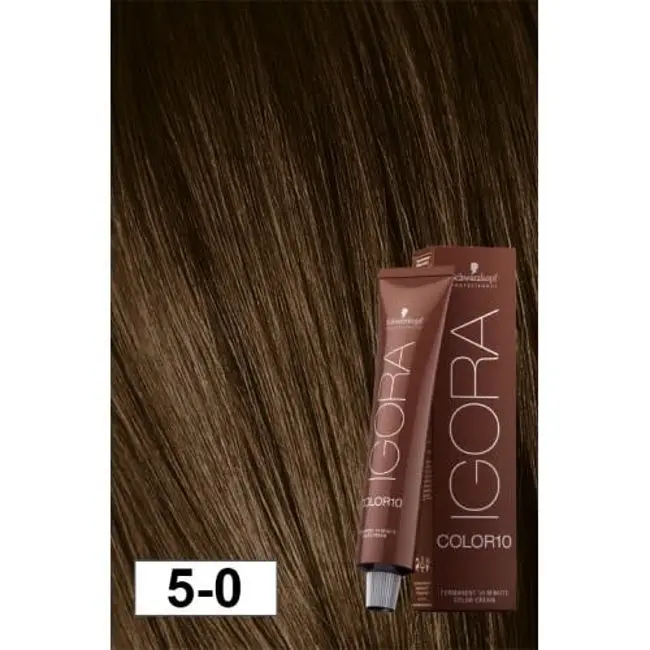 Краска для волос Schwarzkopf Igora Color10 New, тон 5-0 (светлый коричневый натуральный), 60 мл (2682412) - фото 2