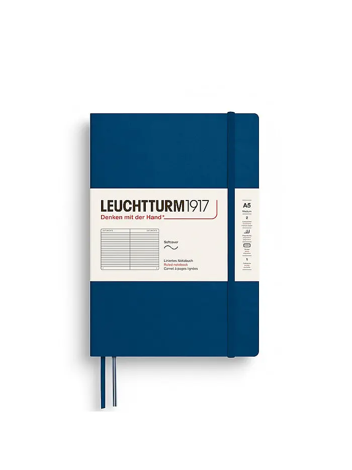 Блокнот Leuchtturm1917, Середній, М'яка обкладинка, Indigo, Лінія (374004)
