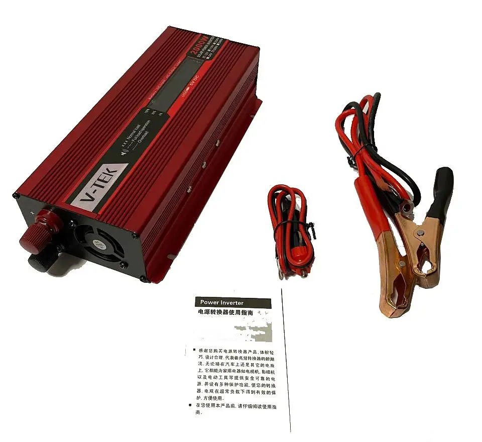 Інвертор напруги Voltronic NV-2000 (1200Вт)+LCD, 12/220V, approximated, 1 універсальна розетка, клеми - фото 3