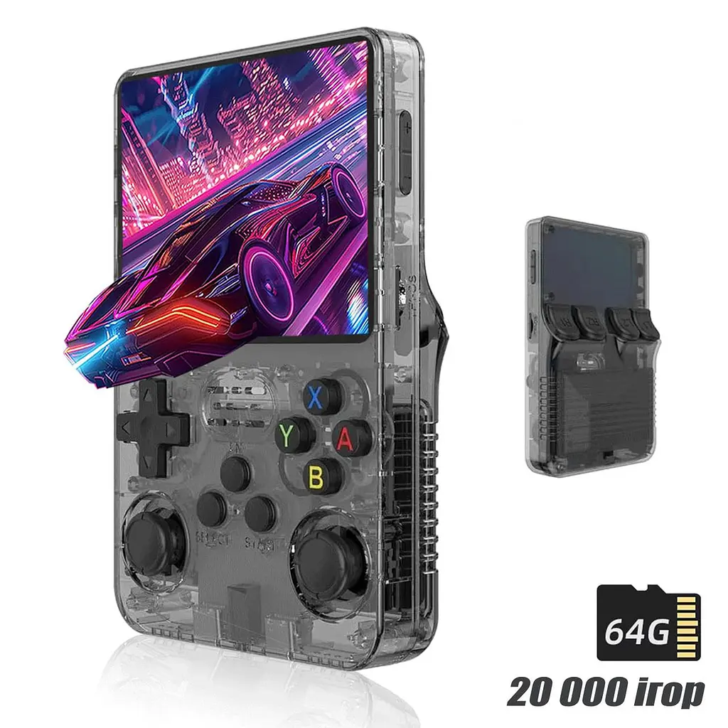 Портативна Ігрова Консоль Data Frog R36S 64GB Портативна Ігрова Ретро Консоль Ретро Приставка, чорна - фото 2