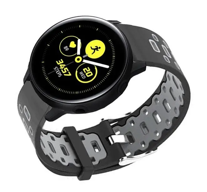 Спортивний ремінець Primo Perfor Classic для годинника Samsung Galaxy Watch Active/Active 2 Black Grey - фото 2