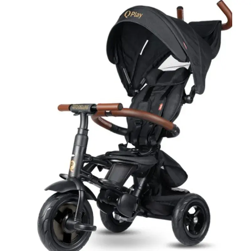 Дитячий велосипед Qplay Rito Deluxe складаний триколісний Black (S380-17RitoDeluxeBlack)