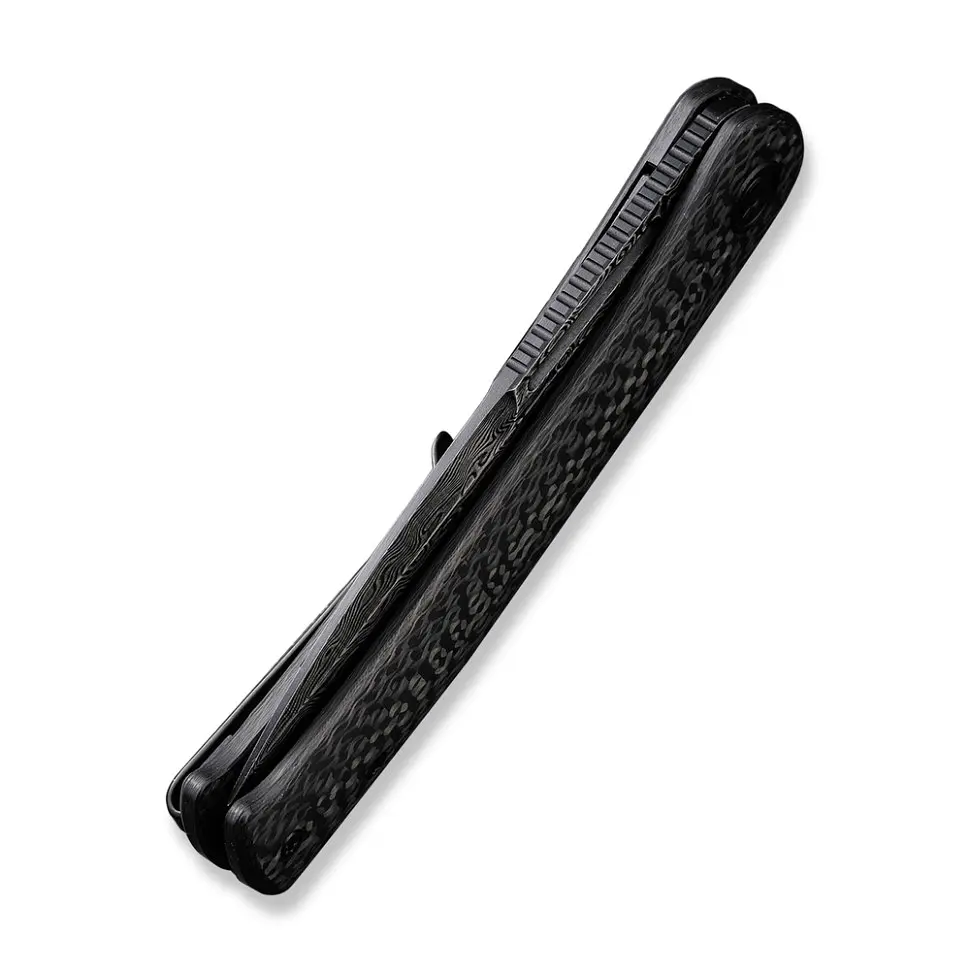 Ніж складаний туристичний Civivi Caetus Flipper, (8.8 см) Damascus / Carbon Fiber - фото 6