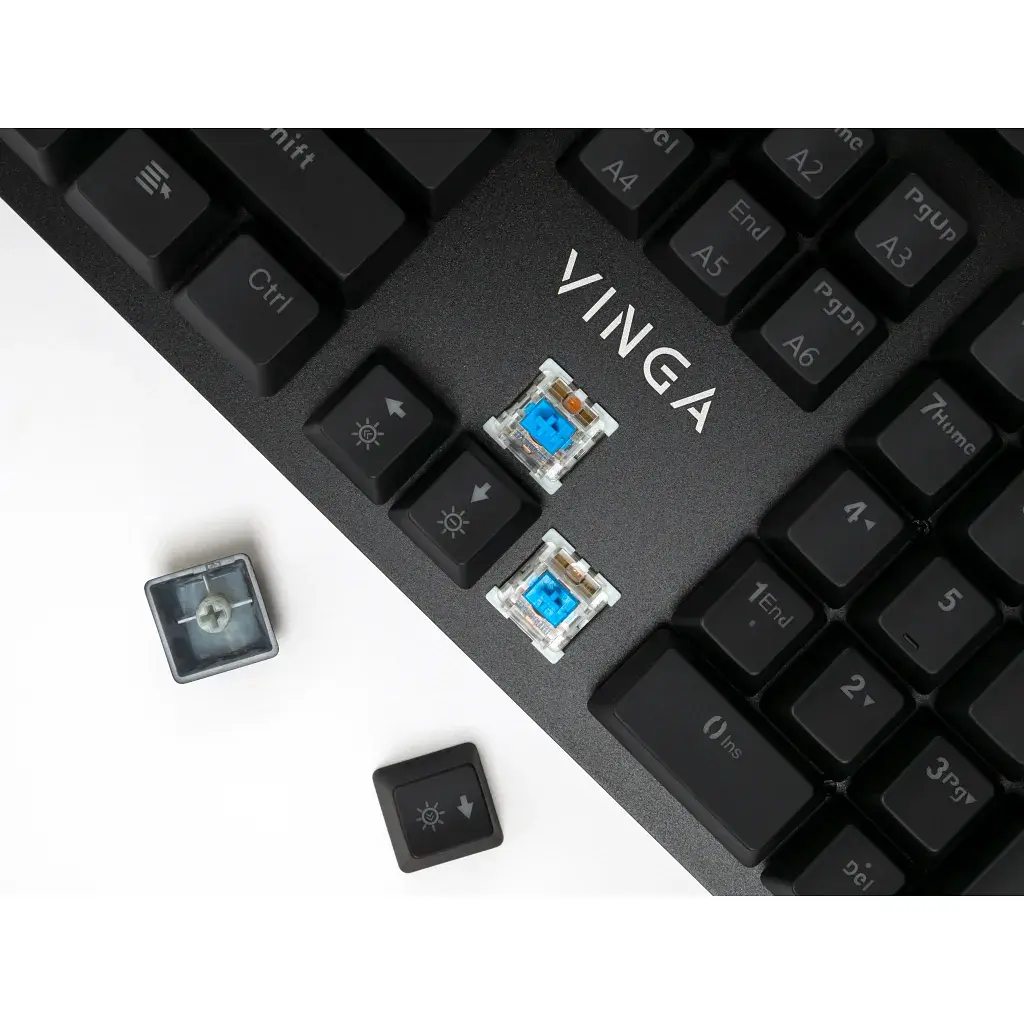 Клавіатура Vinga KBGM160 LED Outemu Blue USB Black (KBGM160 Black) - фото 9