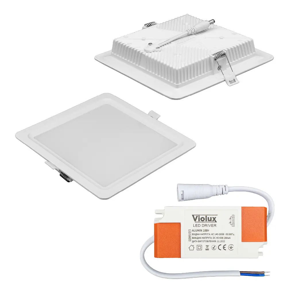 Світильник LED даунлайт Violux ALUMIN 18W 4200K квадрат IP20 ( 121280 ) - фото 3