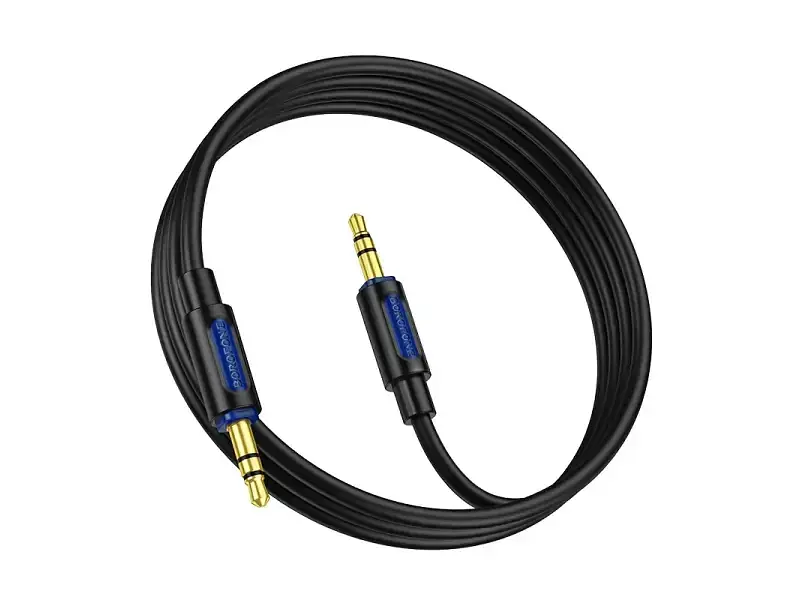 Кабель Borofone BL20 True Sound Silicone AUX Audio Cable mini-jack 3.5mm 1m Black (6941991114373) - фото 2