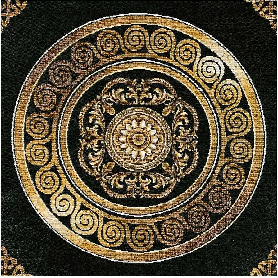 Скатерть Прованс Baroque 180х135 см черно-белая с золотым (25408) - фото 3