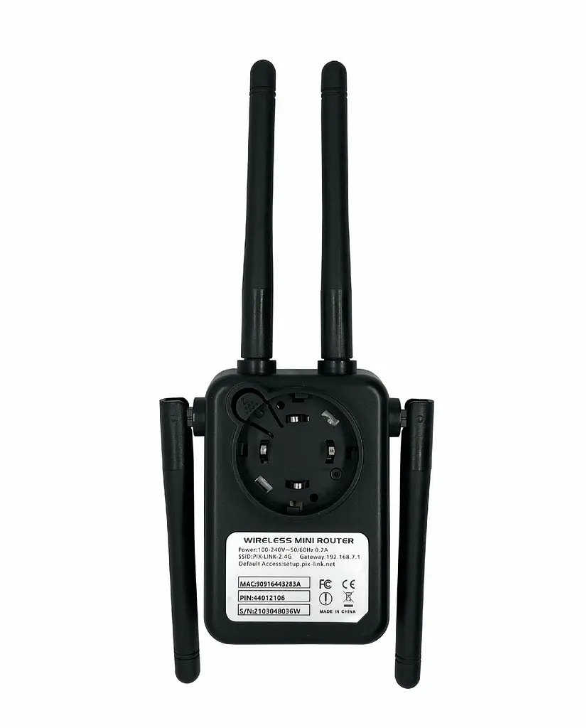 Ретранслятор-маршрутизатор Pix-Link X300R4 300Мбит/с 2.4 ГГц Черный (XNRWSW020403W 5542) - фото 2