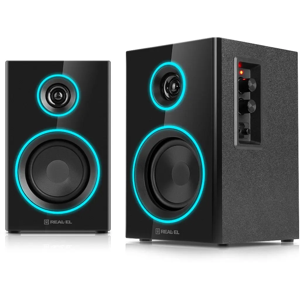 Компьютерные колонки 2.0 Real-El RS410 RGB Bluetooth Black 12 Вт - фото 5