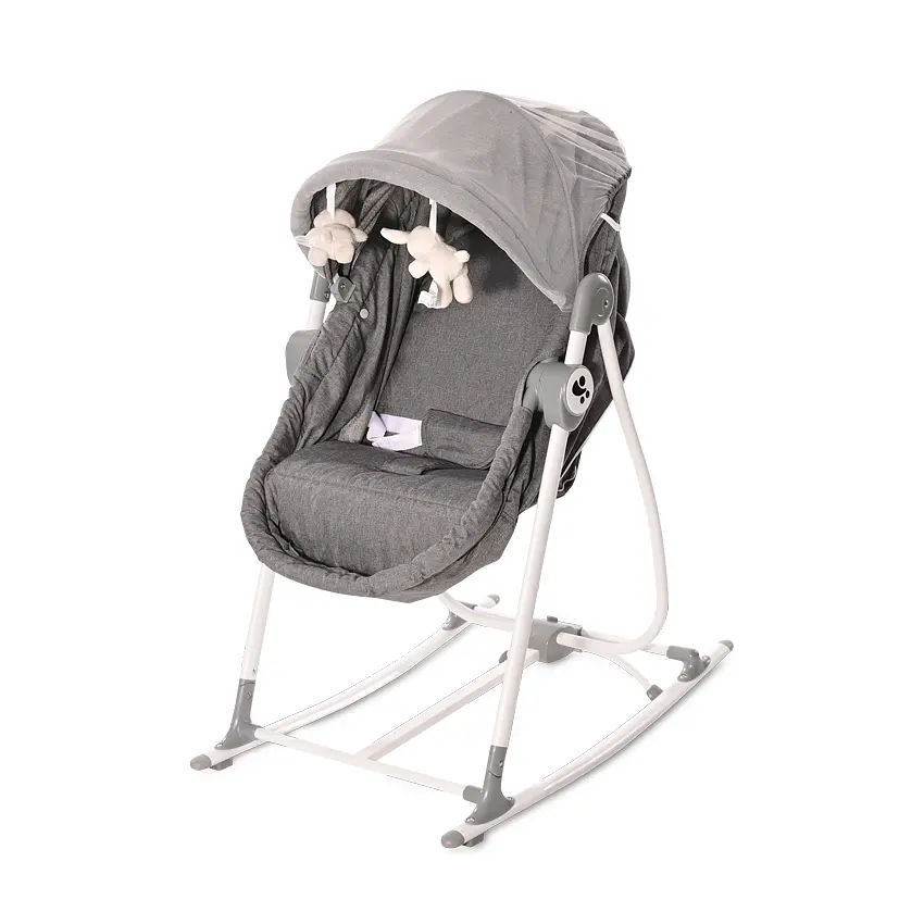 Кроватка - качалка - шезлонг для новорожденных 3в1 Alicante Grey с игрушками Lorelli Серый - фото 4
