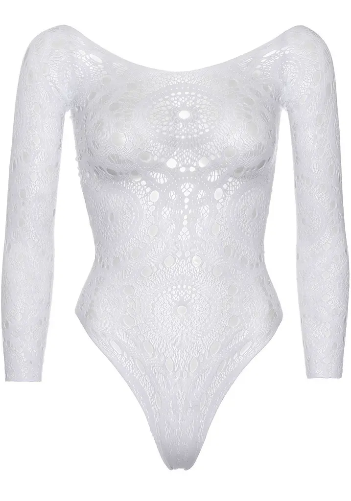 Еротичне боді-бодістокінг Leg Avenue Snap crotch thong back teddy White M/L - фото 4