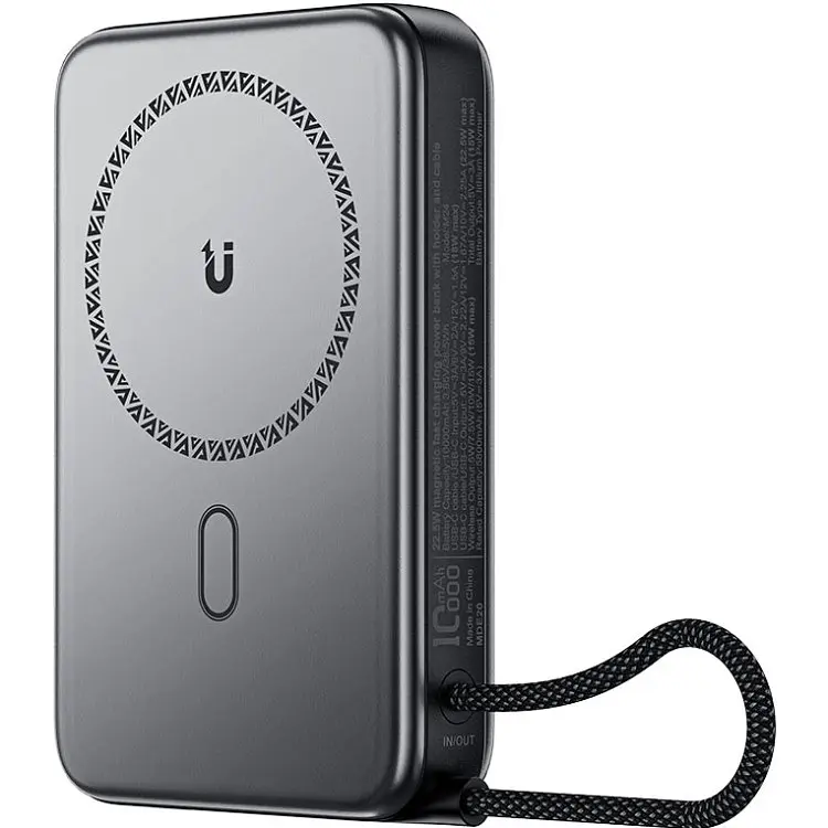 Універсальна мобільна батарея Acefast Magnetic Wireless 10000mAh 22.5W PD, QC 3.0 USB-C In/Out, QI 15W M24 Металево-Сірий - фото 4