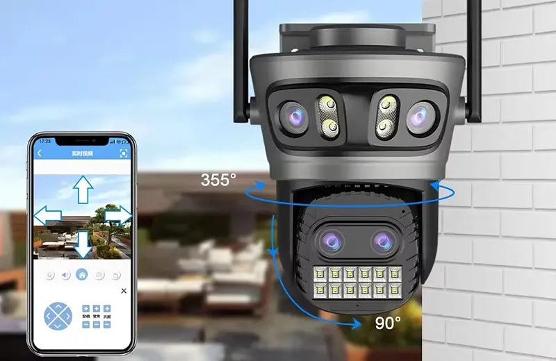 Вулична WiFi IPкамера Besder A22YQQS 20Мп  4 об'єктиви Zoom 10-кратний чорна - фото 2