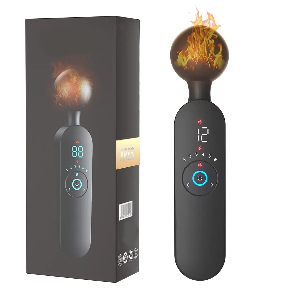 Вібростимулятор преміум з підігрівом ARES 72 режими магнітна зарядка Чорний - фото 2