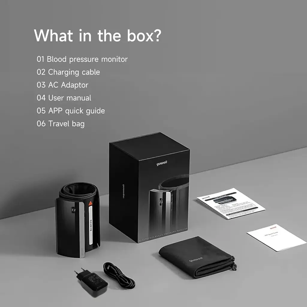 Бездротовий тонометр Yuwell YE630CR з Bluetooth, акумуляторний апарат для тиску + Додаток iOS/Android - фото 2