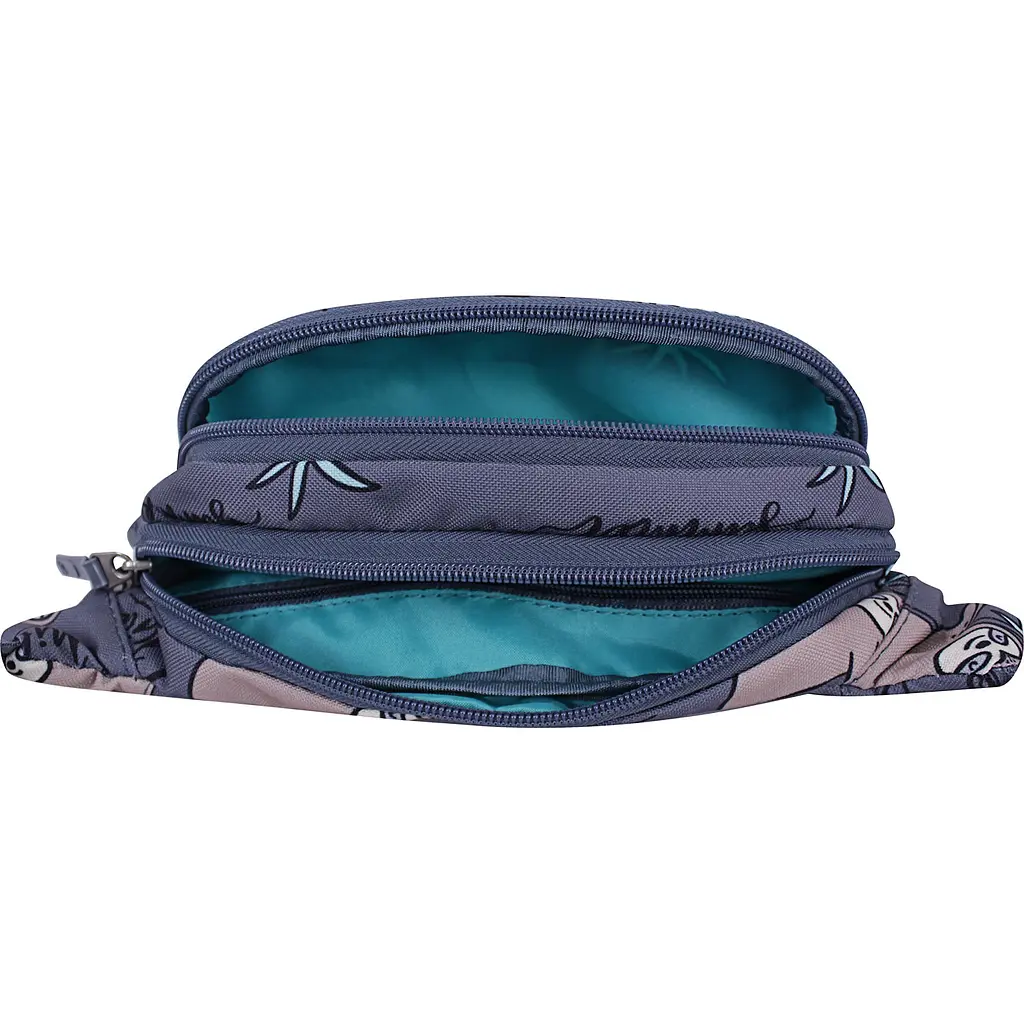 Сумка-бананка Bagland Bella 2 л сублімація 769 бузково-сіра з принтом (00202664) - фото 4