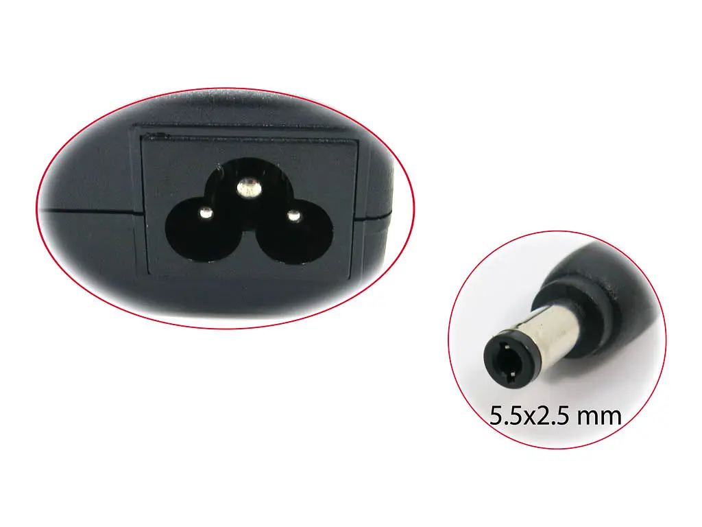 Блок живлення для Toshiba L305D C655D L655D C600 C655 R700 L600 L730 L600D L750D P2000 F25 (19V 3.42A 65W (5.5x2.5)) High - фото 2