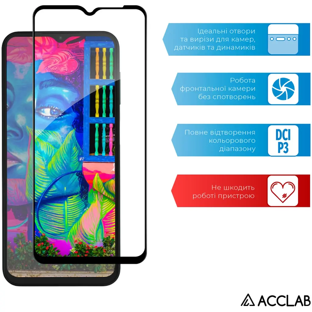 Скло захисне ACCLAB Full Glue Samsung M13 Black (1283126544927) - фото 5
