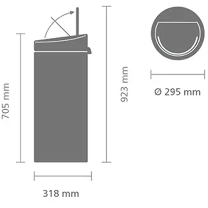 Бак для сміття Brabantia Touch 30 л бежевий (149986) - фото 3