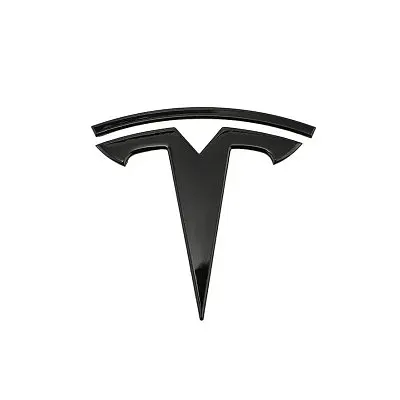 Емблема передня Tesla 3/Y Чорна Глянець 78 мм метал на скотчі (OEM: 1494949-00-A, 1494351-00-B) - фото 4