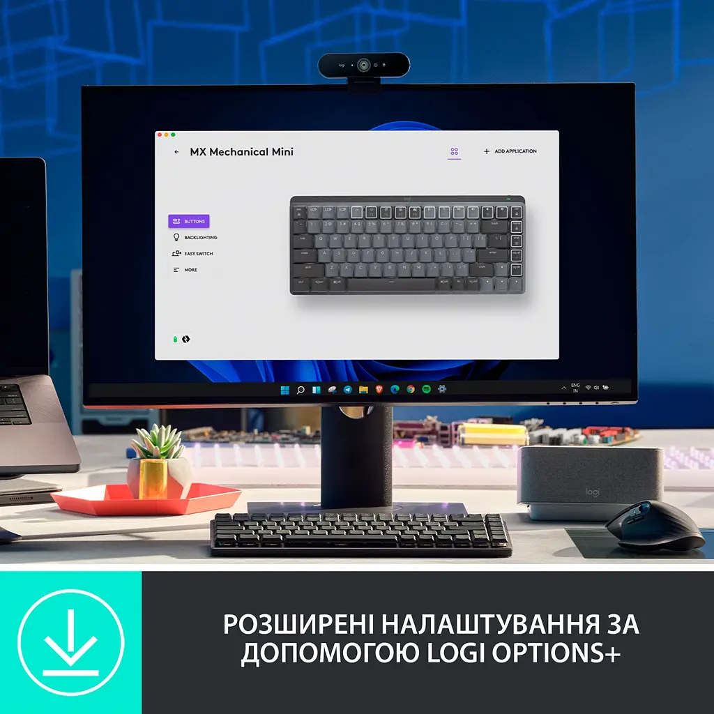 Клавіатура Logitech MX Mechanical Mini Minimalist UA Graphite (920-010780) - фото 7