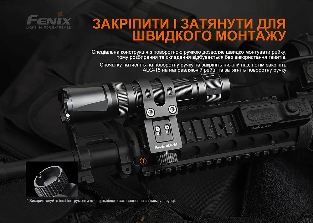 Кріплення на зброю для тактичних ліхтарів Fenix ALG-15 - фото 6