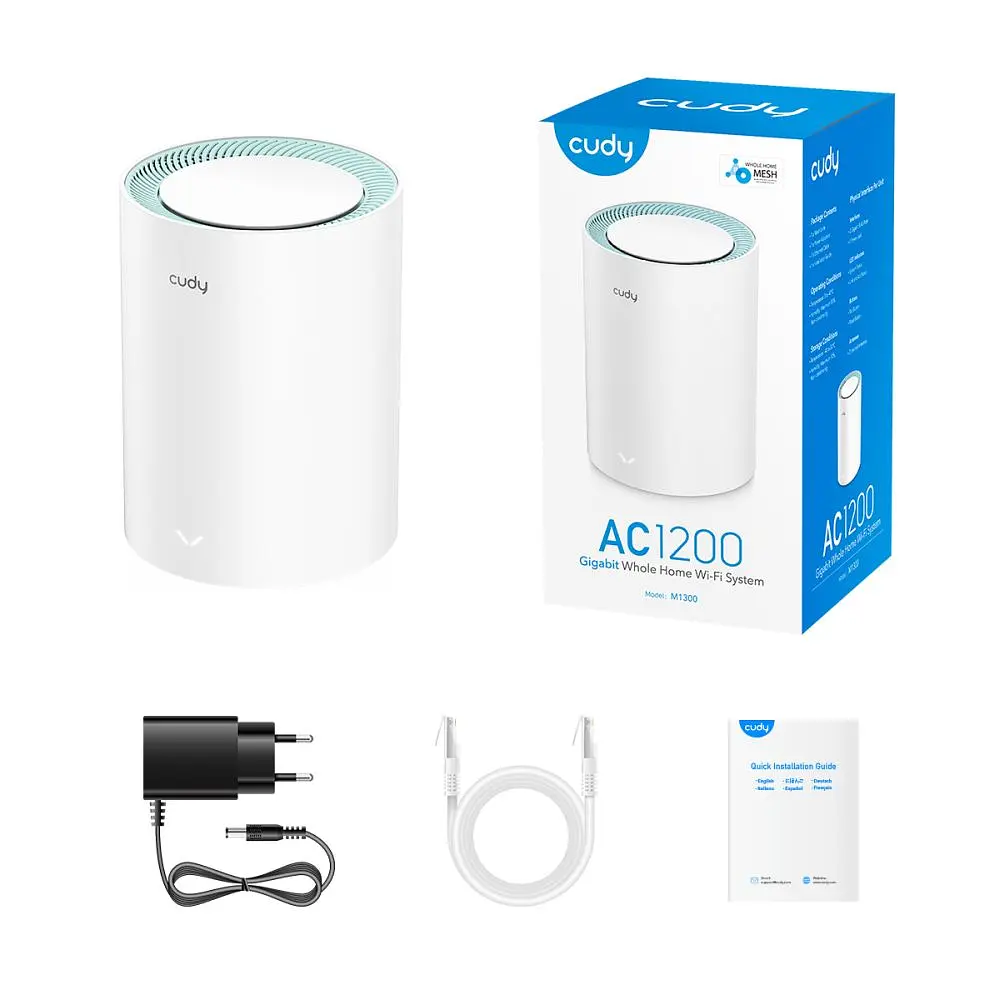 Маршрутизатор WiFi Mesh-система WiFi 5 Cudy M1300 (1-Pack) дводіапазонний гігабітний AC1200 (73-00517) - фото 4