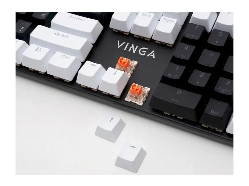 Клавіатура Vinga KBGM-095 Orange Switch USB White/Black (KBGM-095Y) - фото 6