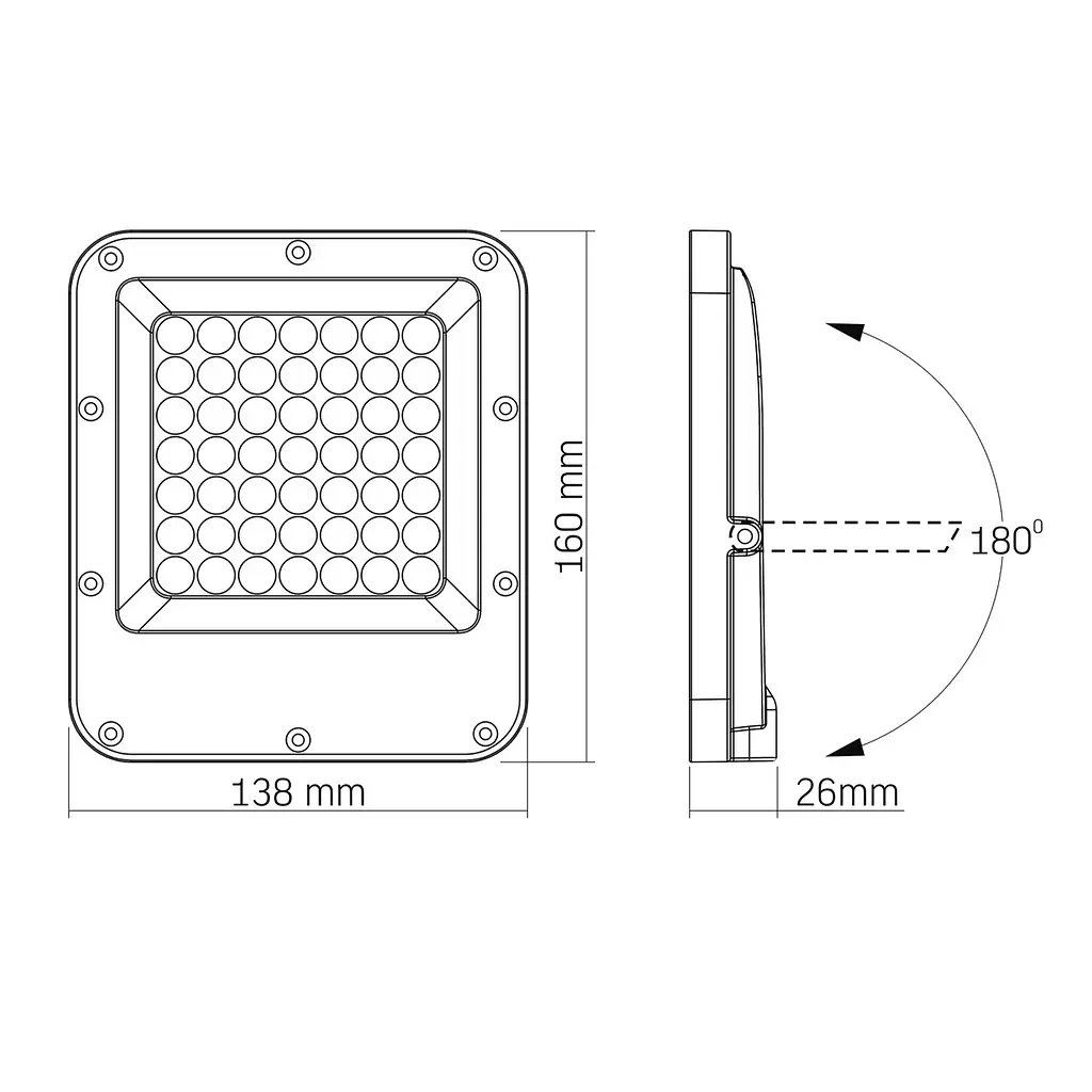 LED прожектор PREMIUM VIDEX F2 30W 5000K AC/DC12-48V - фото 7