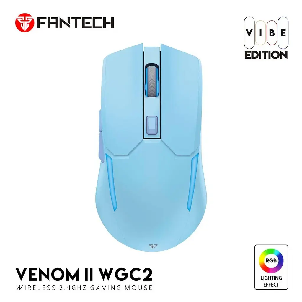 Ігрова бездротова мишка Fantech WGC2 Venom II Vibe RGB 2000 DPI 125Hz Blue - фото 2