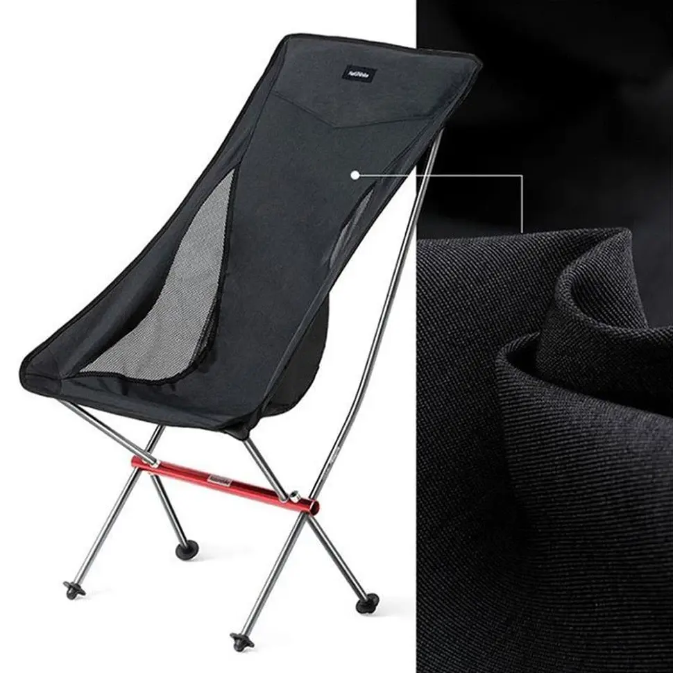 Складне крісло Naturehike YL06 Alu Folding Moon Chair NH18Y060-Z (Чорний) - фото 5