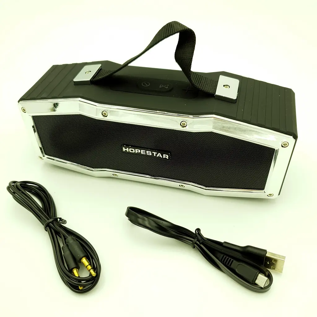 Бездротова акумуляторна колонка Bluetooth акустика FM MP3 AUX USB Hopestar A9 чорний - фото 3