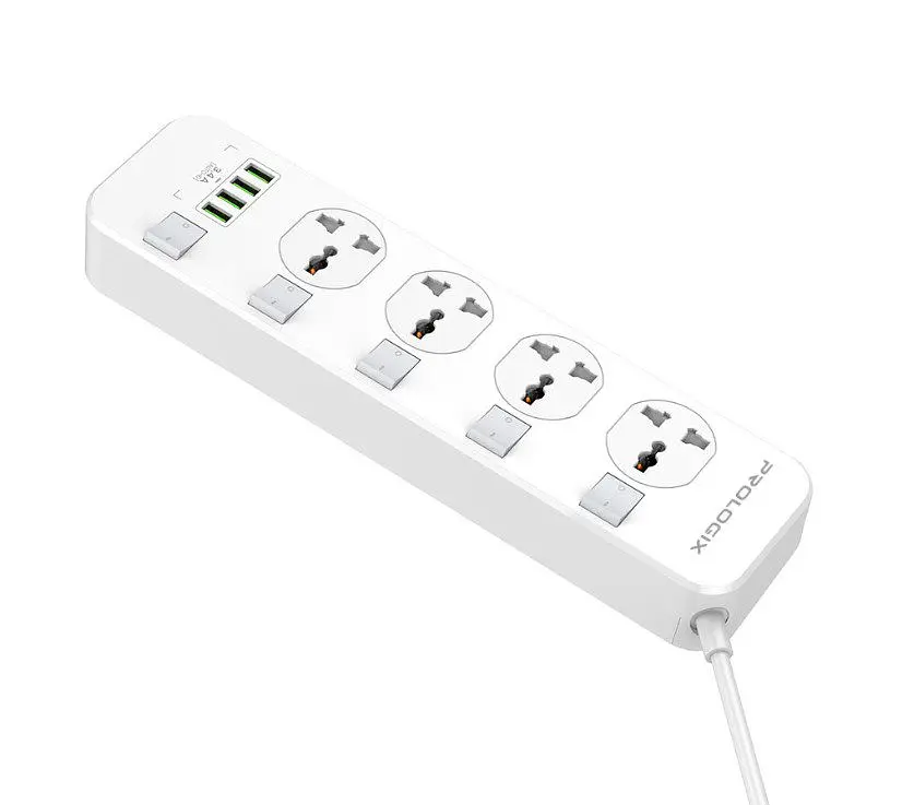 Сетевой фильтр-удлинитель ProLogix Premium PRSC4408W 4 розетки, 4 USB, выключатели 2 м - фото 2